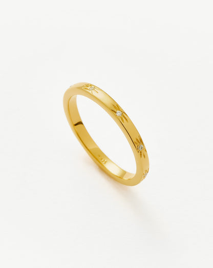Interstellar Star Studded Stacking Ring | 18ct Gold Vermeil