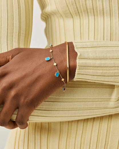 Lena Charm Bracelet | 18ct Gold Plated/Turquoise