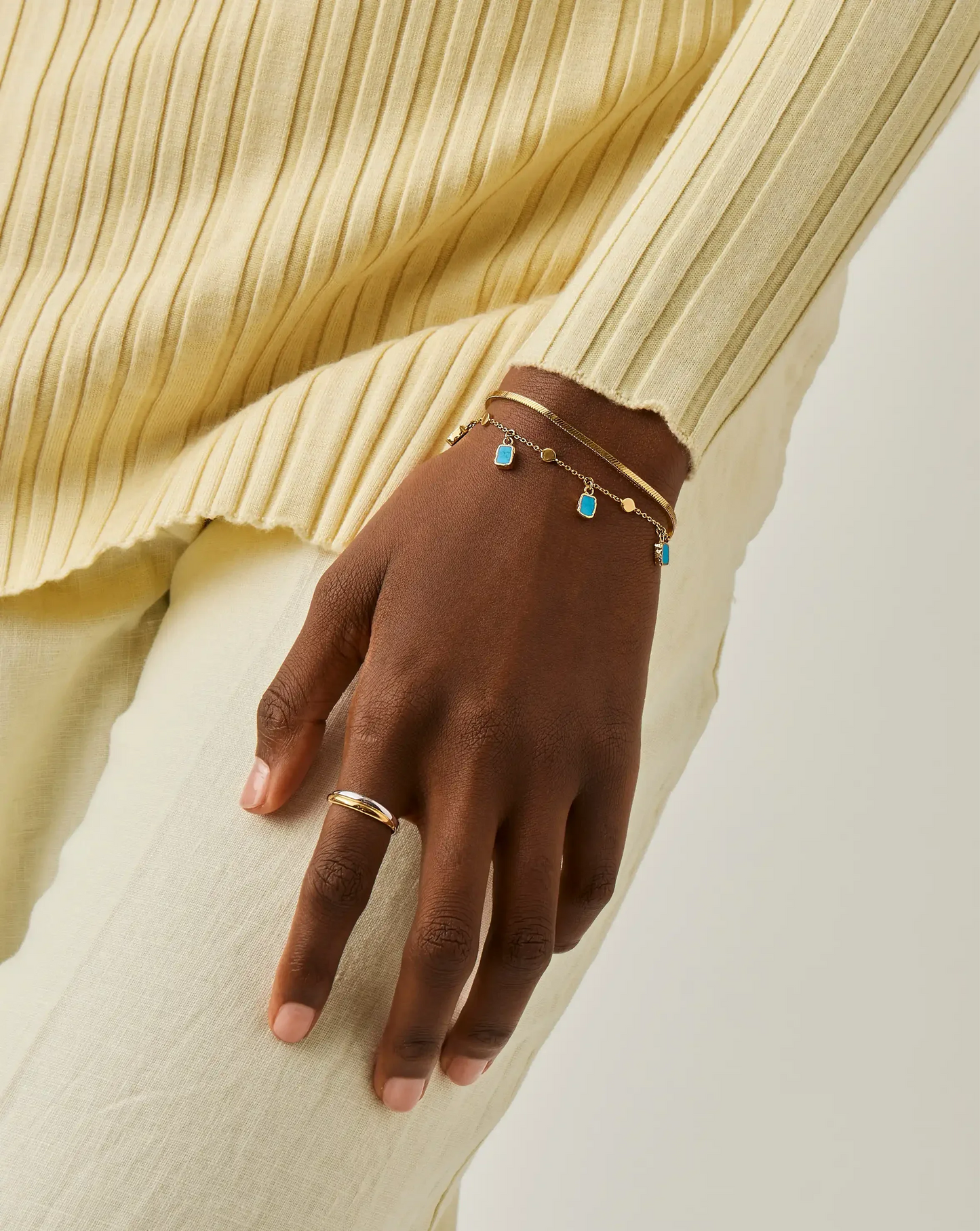 Lena Charm Bracelet | 18ct Gold Plated/Turquoise