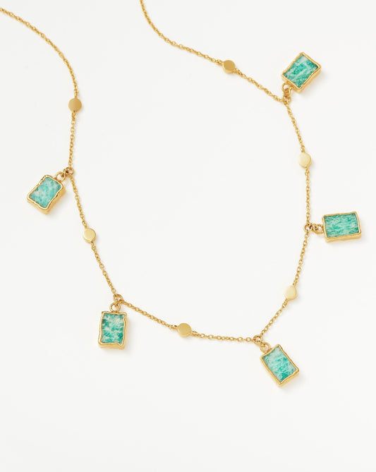 Lena Charm Choker | 18ct Gold Plated/Amazonite