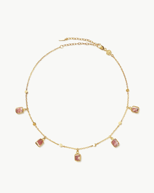 Lena Charm Choker | 18ct Gold Plated/Rhodochrosite
