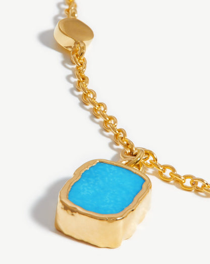Lena Charm Choker | 18ct Gold Plated/Turquoise