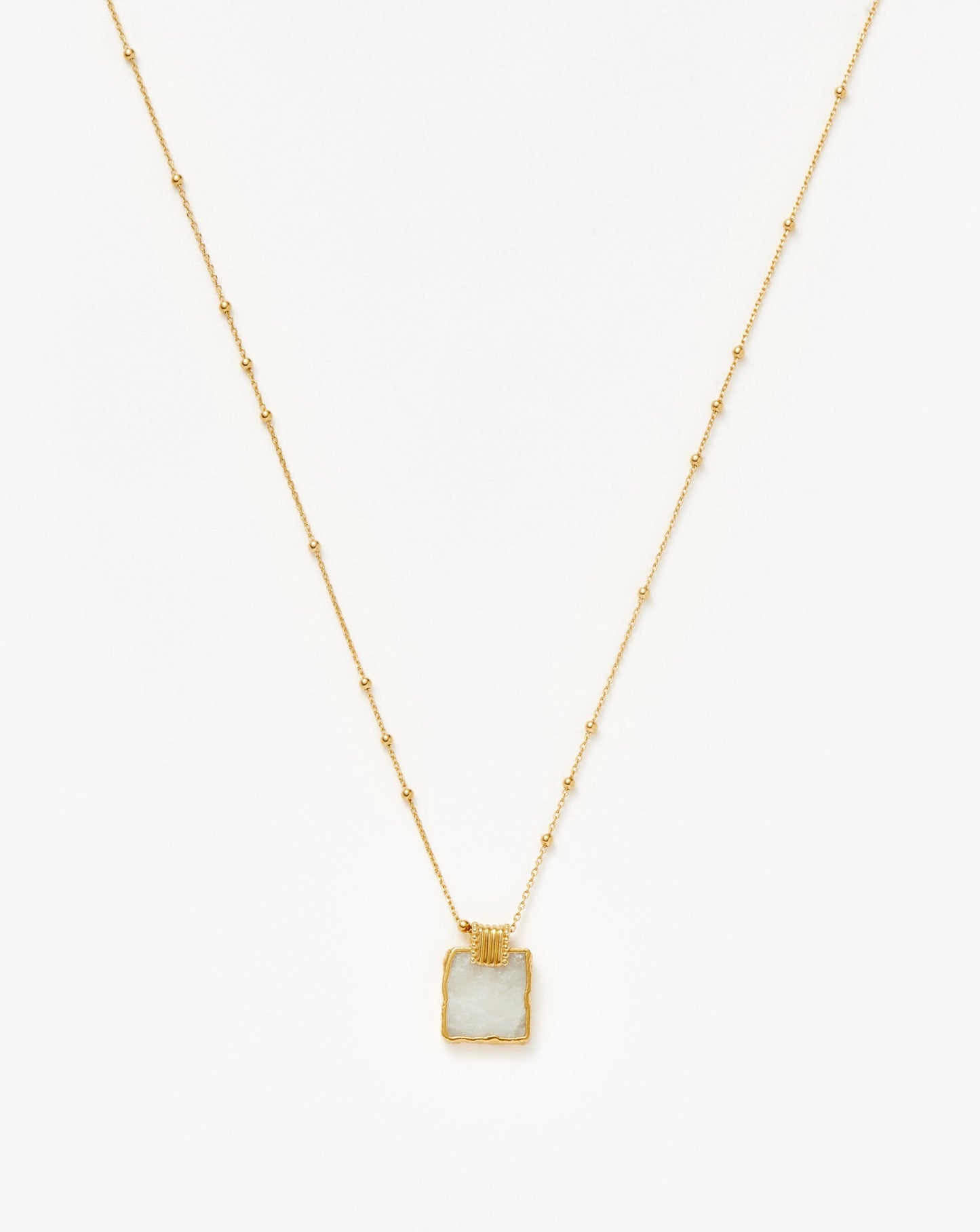 Lena Charm Necklace | 18ct Gold Plated/Rainbow Moonstone