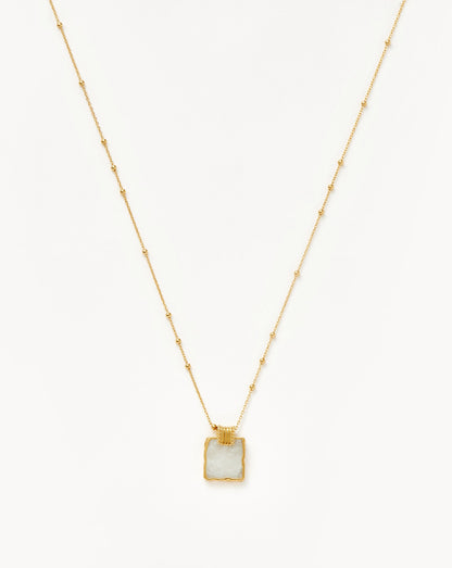 Lena Charm Necklace | 18ct Gold Plated/Rainbow Moonstone
