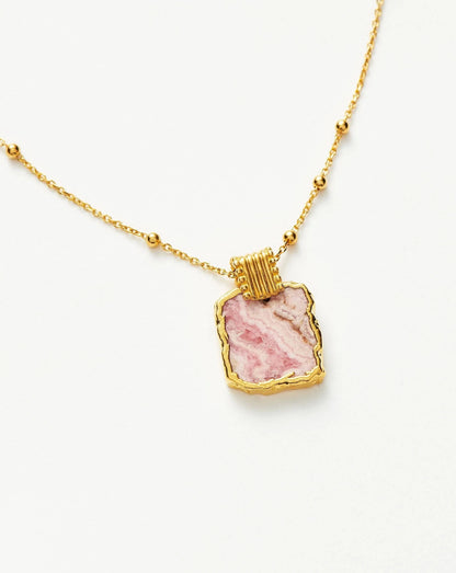 Lena Charm Necklace | 18ct Gold Plated/Rhodochrosite