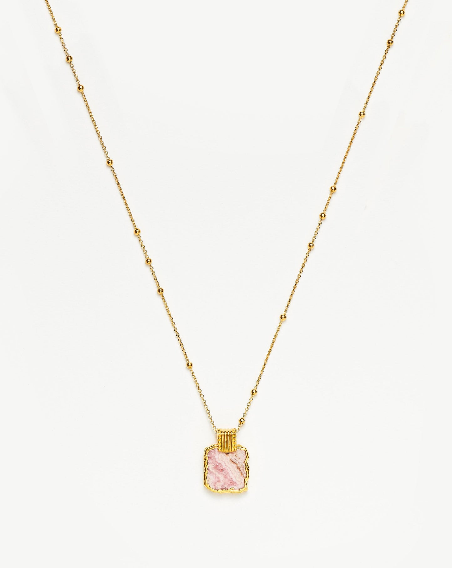 Lena Charm Necklace | 18ct Gold Plated/Rhodochrosite