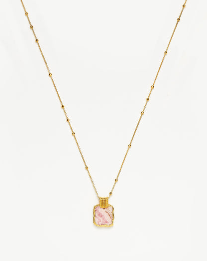 Lena Charm Necklace | 18ct Gold Plated/Rhodochrosite