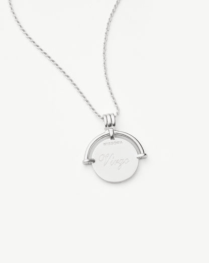 Lucy Williams Medium Engravable Roman Arc Coin Necklace | Silver Plated