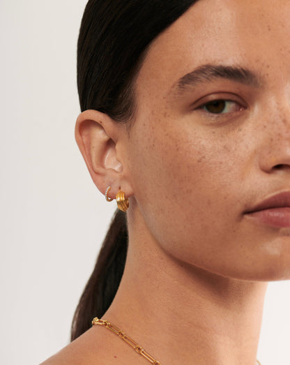 Lucy Williams Small Ridge Hoop Earrings