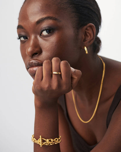 Lucy Williams Pave Ridge Ring | 18ct Gold Vermeil/Cubic Zirconia