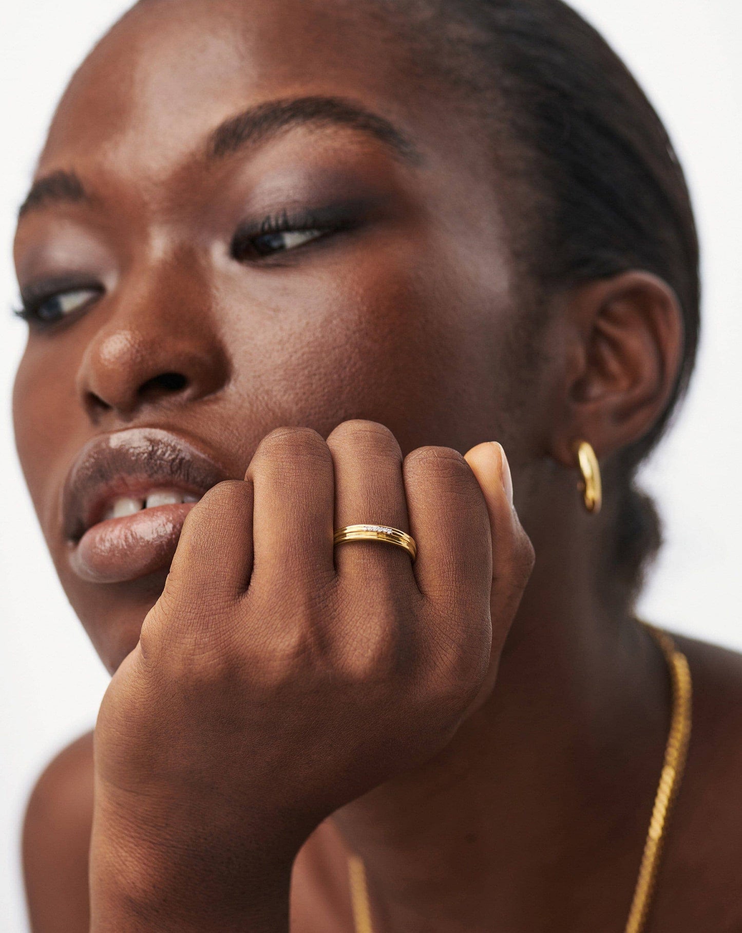 Lucy Williams Pave Ridge Ring | 18ct Gold Vermeil/Cubic Zirconia