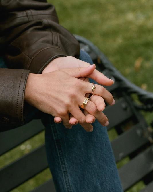 Lucy Williams Triple Stone Chunky Ring | 18ct Gold Plated