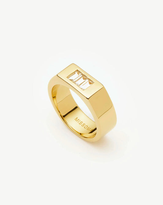 Lucy Williams Triple Stone Chunky Ring | 18ct Gold Plated