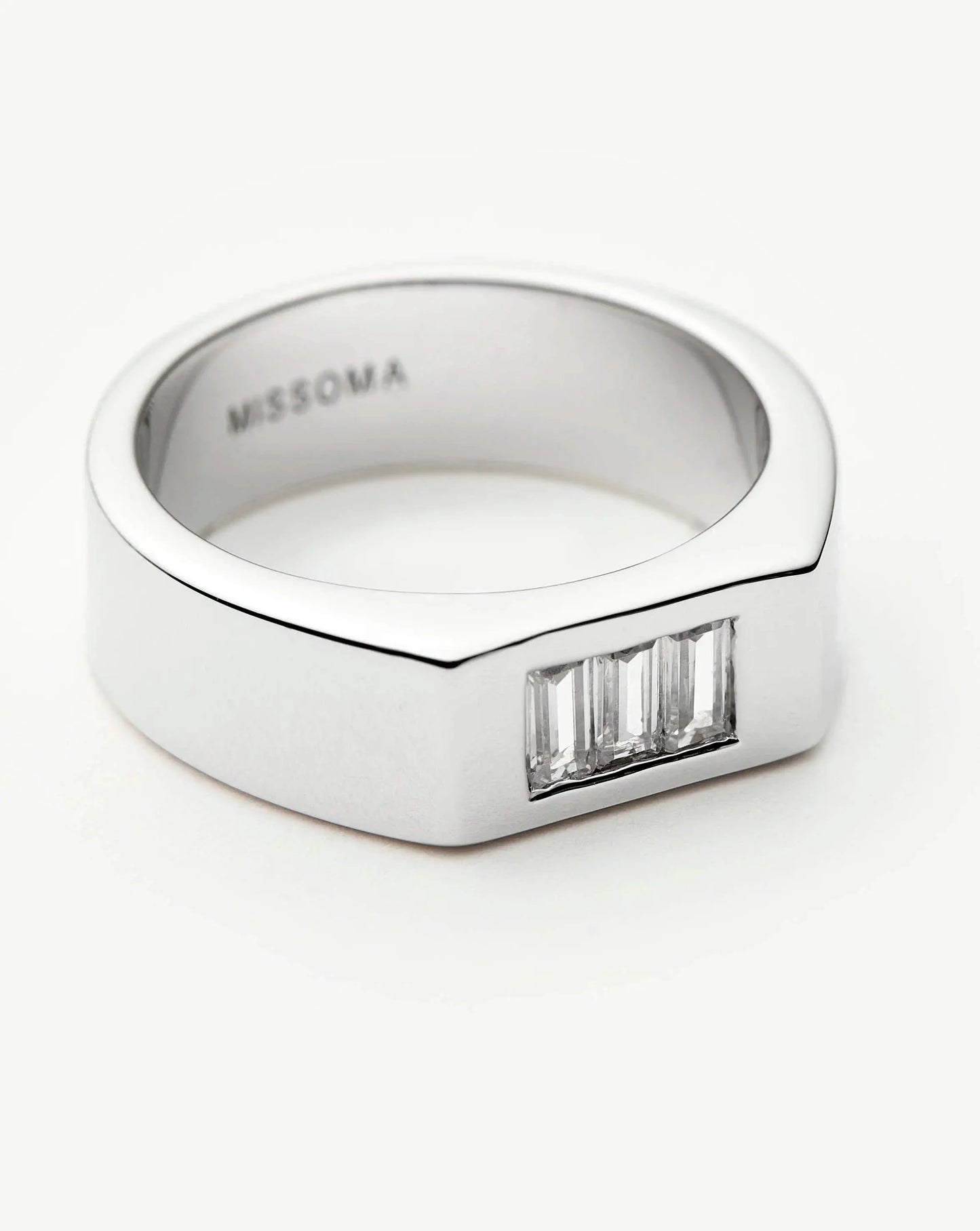 Lucy Williams Triple Stone Chunky Ring | Silver Plated