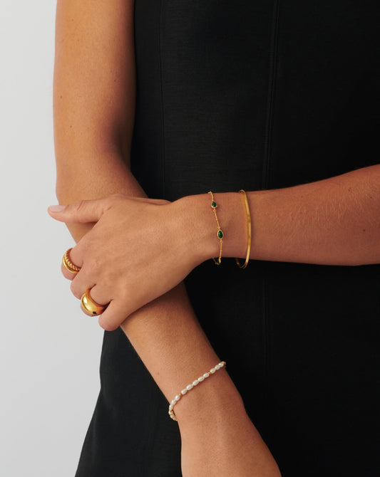 Magma Gemstone Charm Bracelet | 18ct Gold Vermeil on Recycled Sterling Silver