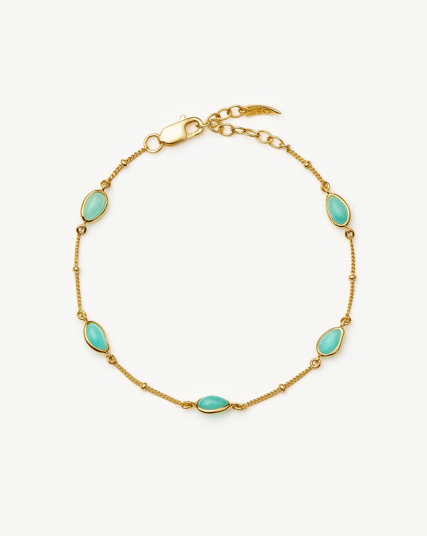 Magma Gemstone Charm Bracelet | 18ct Gold Vermeil/Amazonite