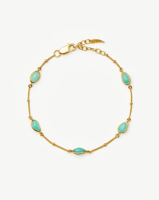 Magma Gemstone Charm Bracelet | 18ct Gold Vermeil/Amazonite