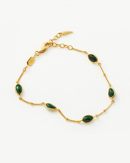 Magma Gemstone Charm Bracelet | 18ct Gold Vermeil on Recycled Sterling Silver