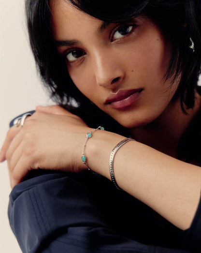 Magma Gemstone Charm Bracelet | Sterling Silver/Amazonite