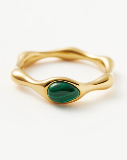 Magma Gemstone Stacking Ring | 18ct Recycled Gold Vermeil on Recycled Sterling Silver