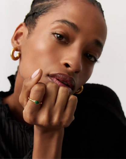 Magma Gemstone Stacking Ring | 18ct Recycled Gold Vermeil on Recycled Sterling Silver