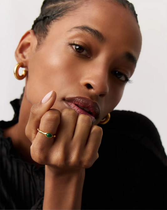 Magma Gemstone Stacking Ring | 18ct Recycled Gold Vermeil on Recycled Sterling Silver