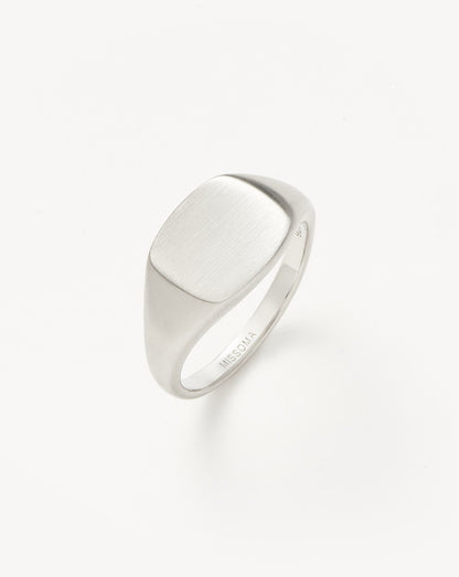 Mens Engravable Signet Ring | Sterling Silver