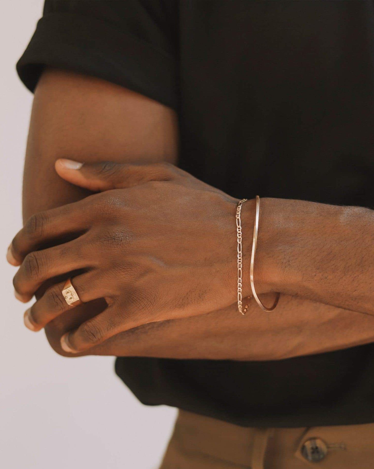 Mens Square Snake Chain Bracelet