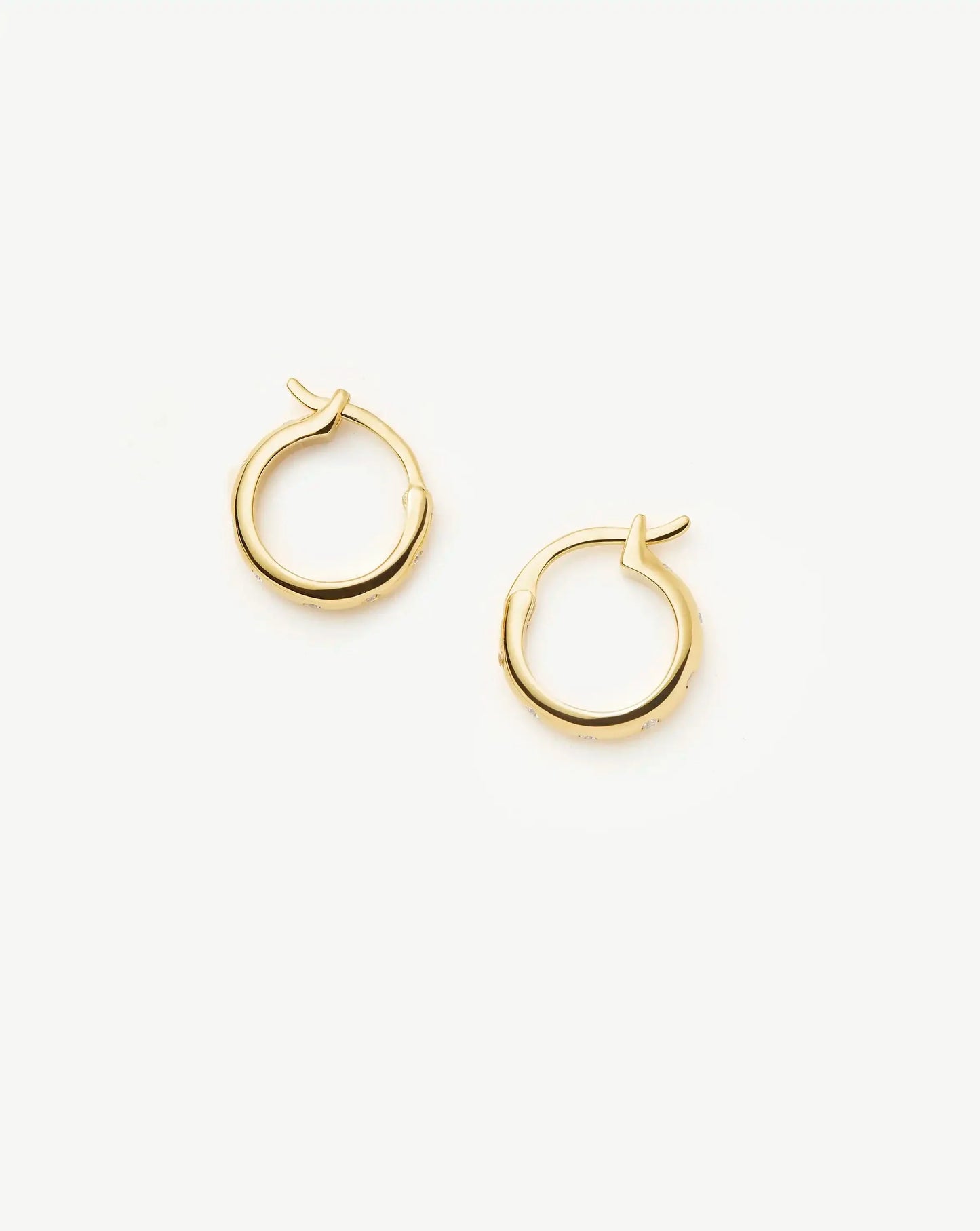 Mini Solar Studded Hoop Earrings