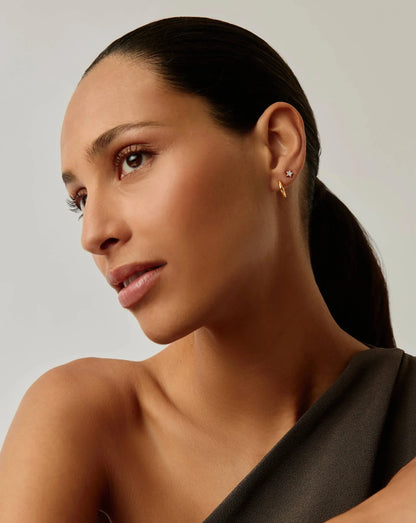 Mini Solar Studded Hoop Earrings