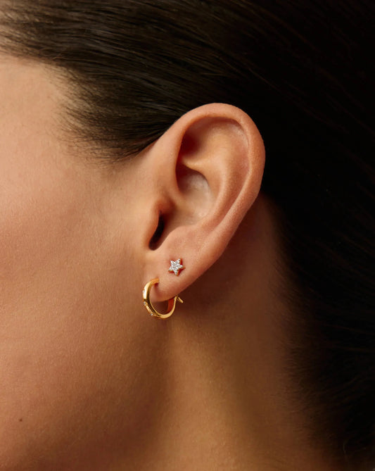 Mini Solar Studded Hoop Earrings