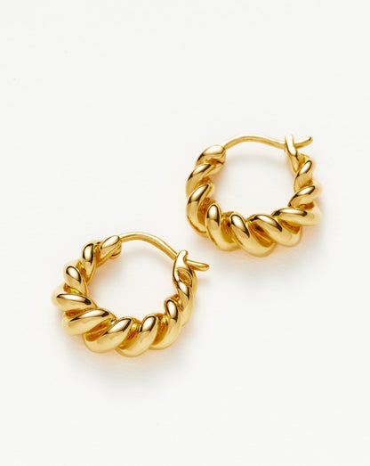 Small Tidal Hoop Earrings | 18ct Gold Vermeil