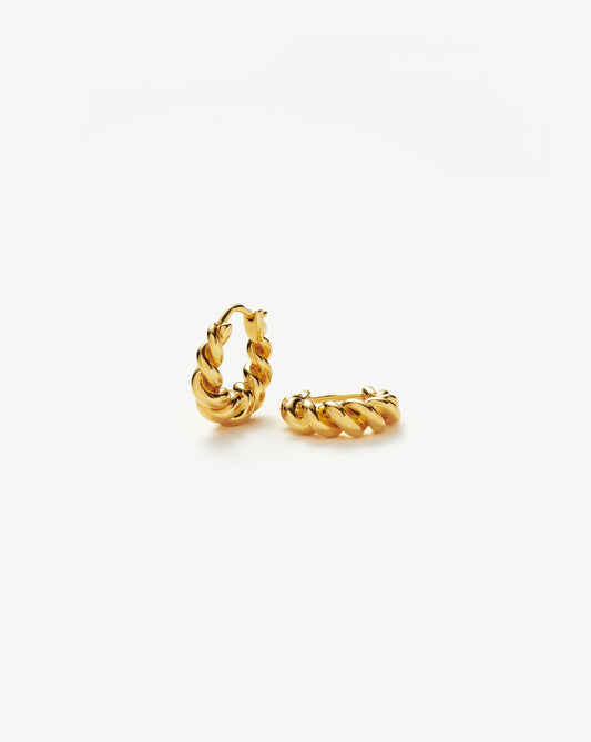 Small Tidal Hoop Earrings | 18ct Gold Vermeil