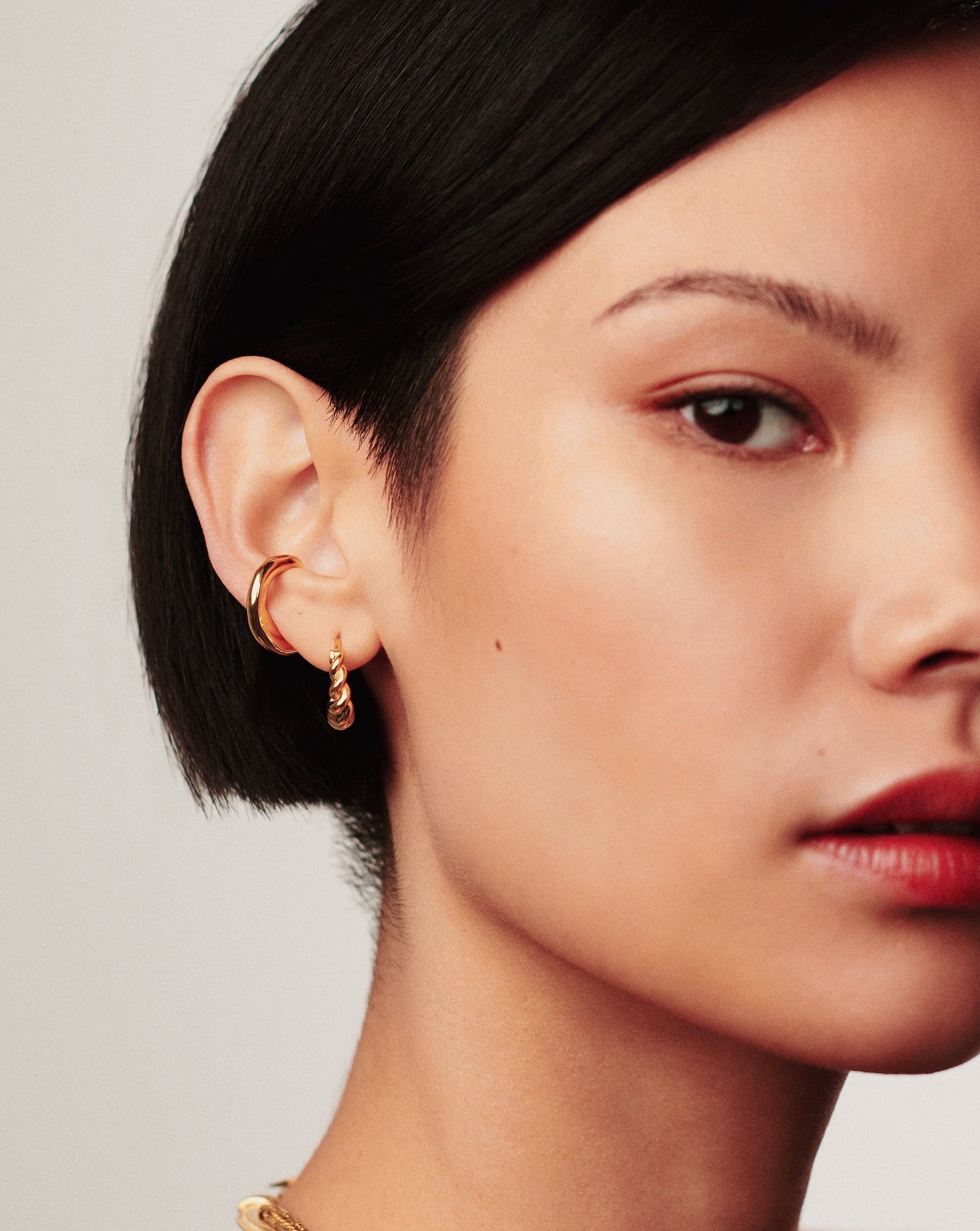 Small Tidal Hoop Earrings | 18ct Gold Vermeil