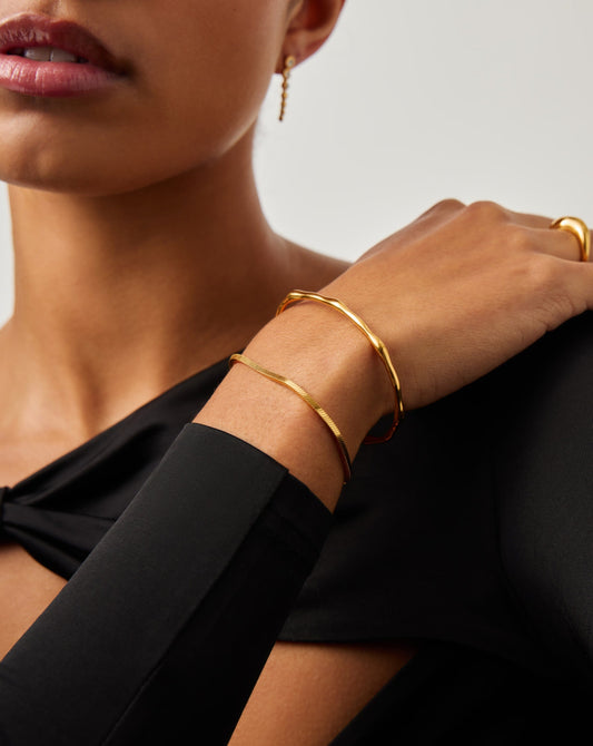 Molten Cuff Bracelet | 18ct Gold Plated