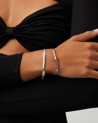 Molten Cuff Bracelet | Silver Plated