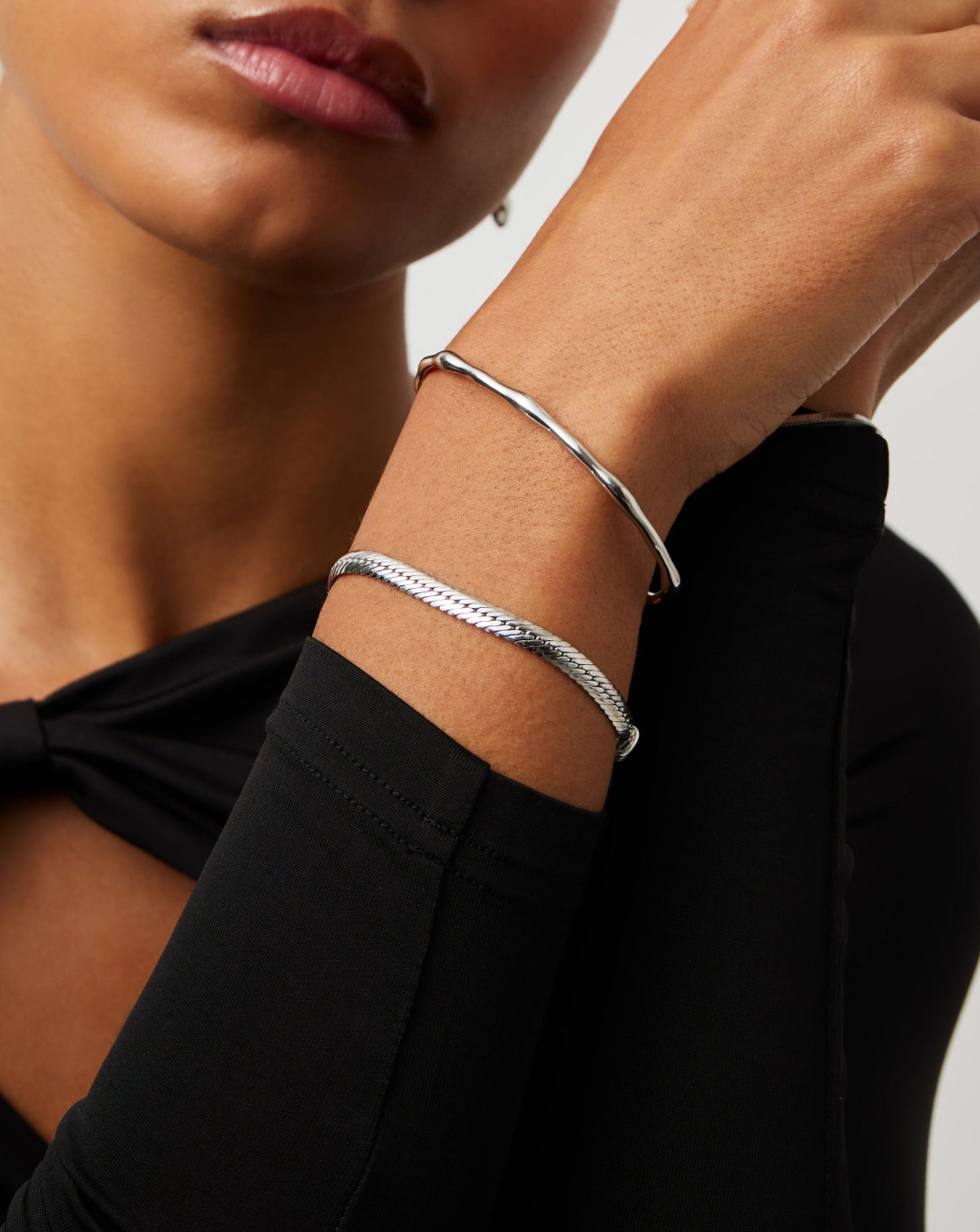 Molten Cuff Bracelet | Silver Plated