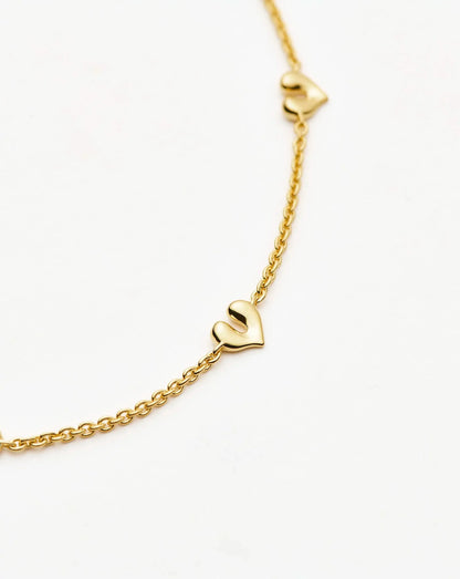 Molten Heart Mini Charm Bracelet | 18ct Gold Vermeil