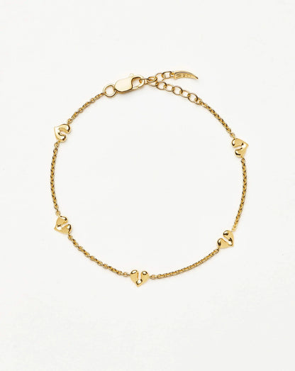 Molten Heart Mini Charm Bracelet | 18ct Gold Vermeil