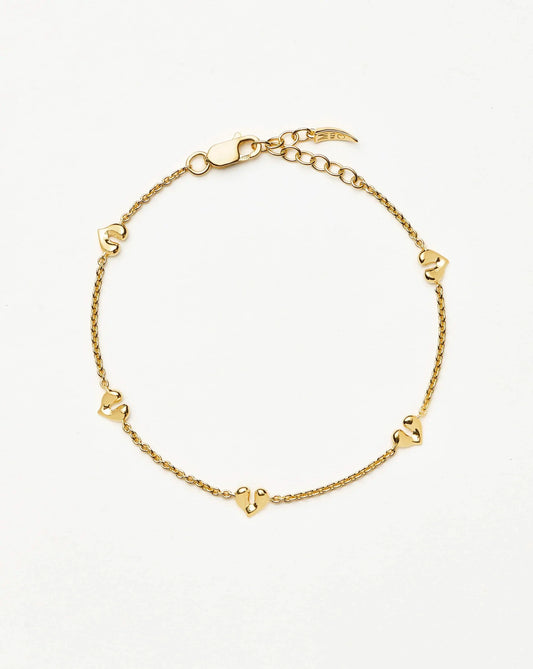 Molten Heart Mini Charm Bracelet | 18ct Gold Vermeil