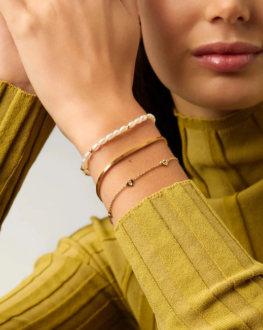 Molten Heart Mini Charm Bracelet | 18ct Gold Vermeil