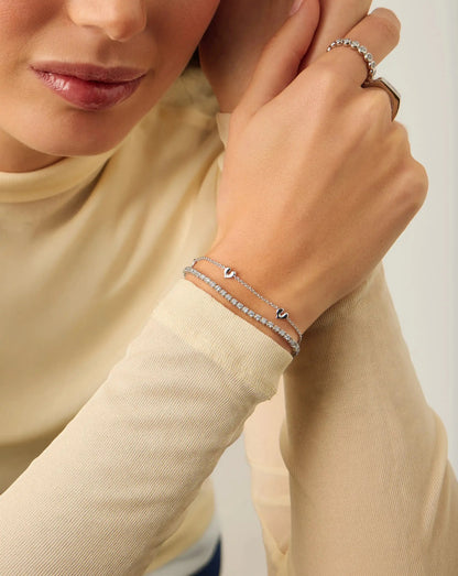 Molten Heart Mini Charm Bracelet | Sterling Silver