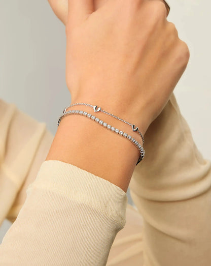 Molten Heart Mini Charm Bracelet | Sterling Silver