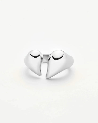 Molten Heart Statement Ring | Silver Plated