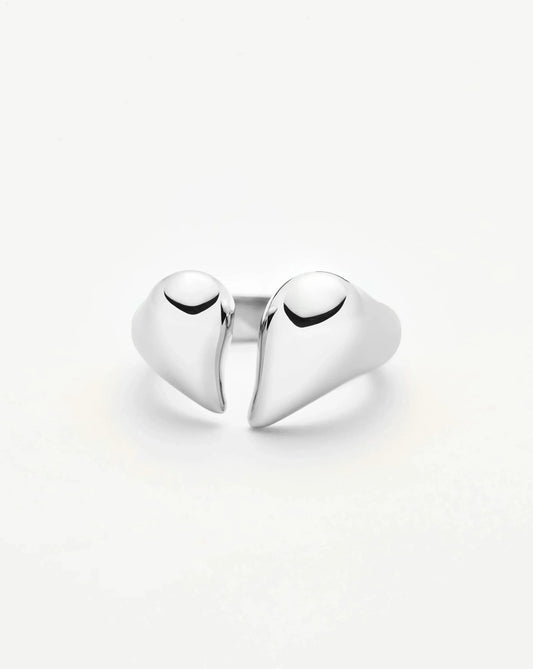 Molten Heart Statement Ring | Silver Plated