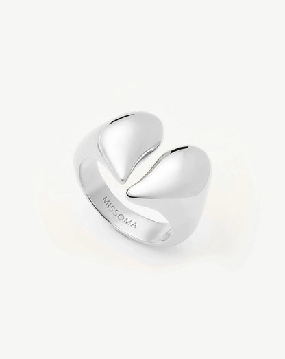 Molten Heart Statement Ring | Silver Plated