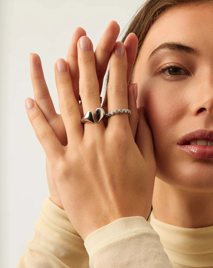 Molten Heart Statement Ring | Silver Plated