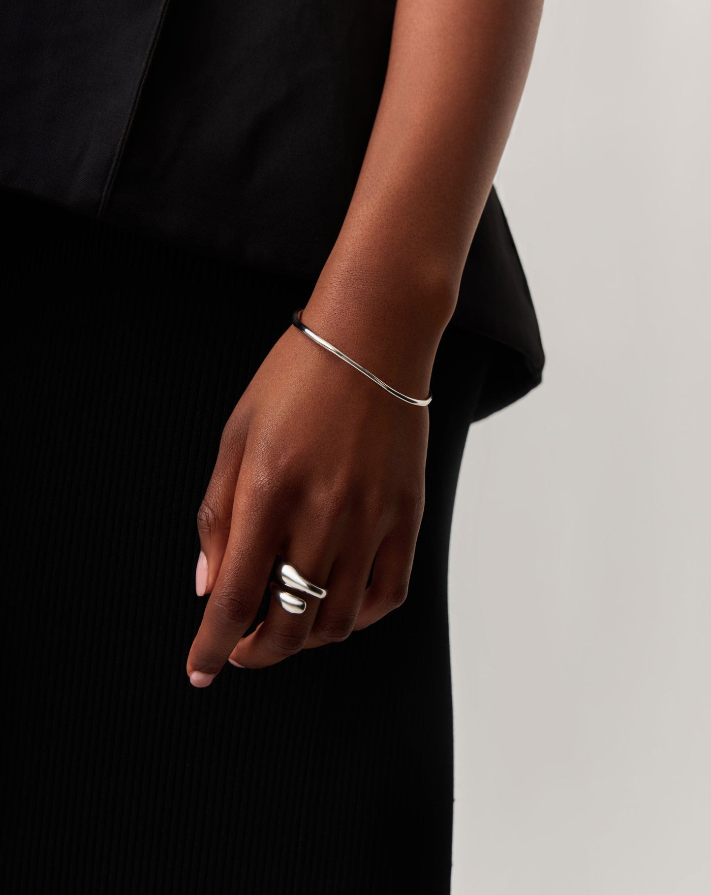 Molten Ripple Bangle | Sterling Silver