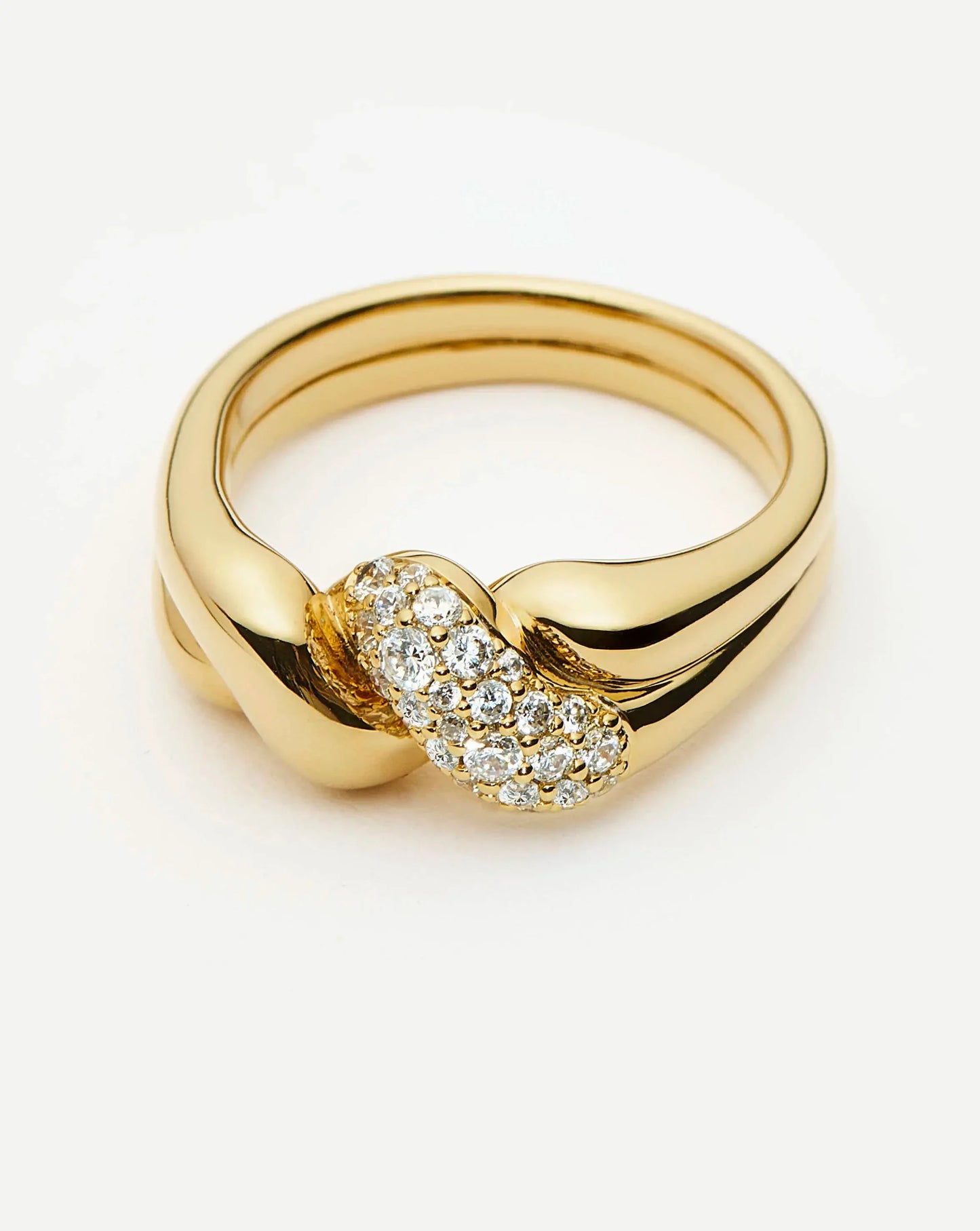 Molten Snow Double Statement Ring | 18ct Gold Plated/Cubic Zirconia