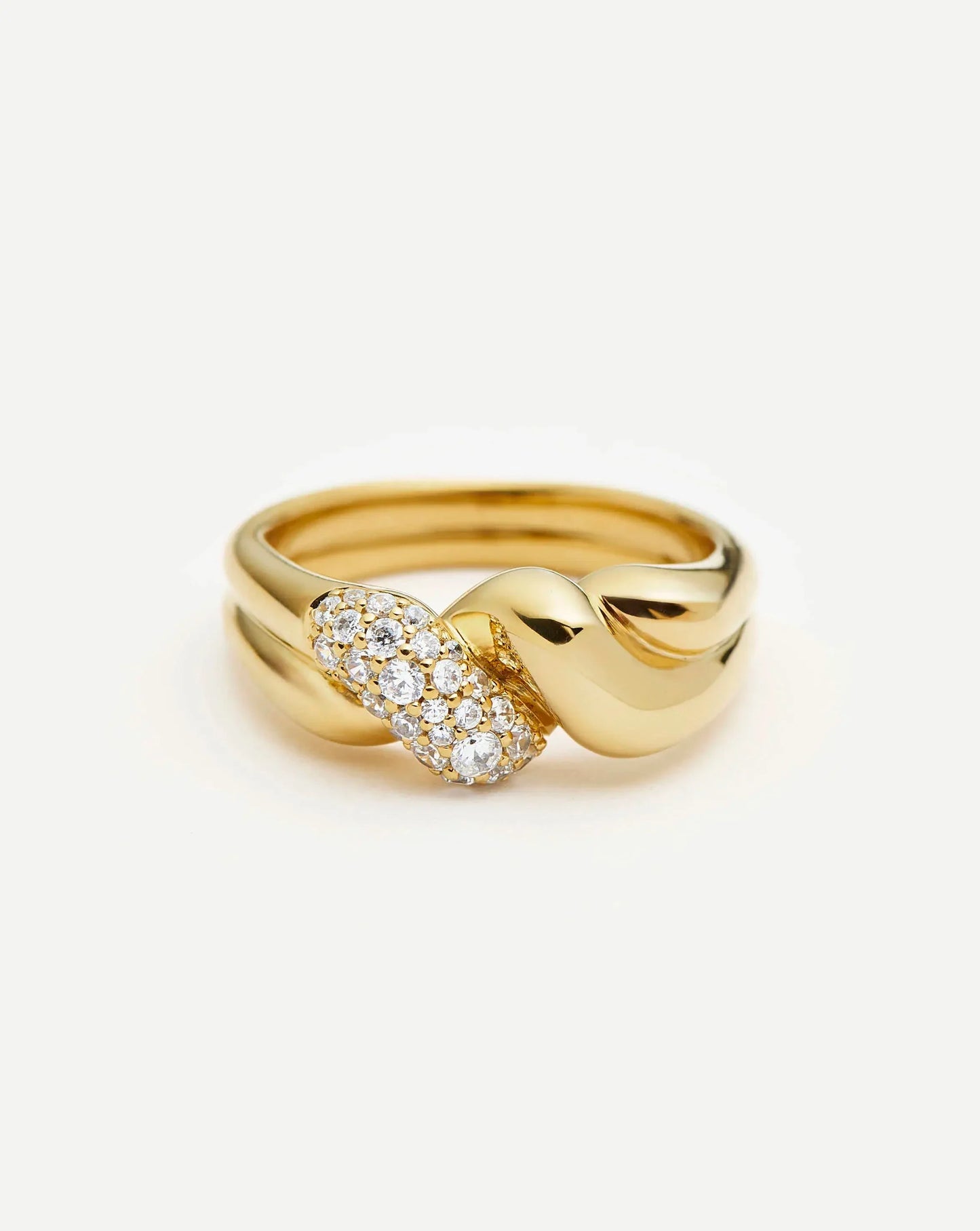 Molten Snow Double Statement Ring | 18ct Gold Plated/Cubic Zirconia
